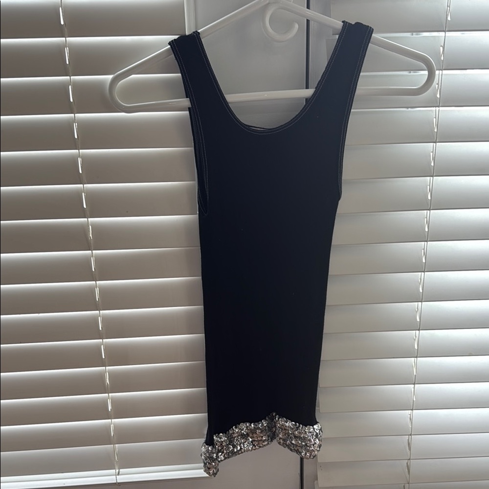 Black Sequin Tank Top